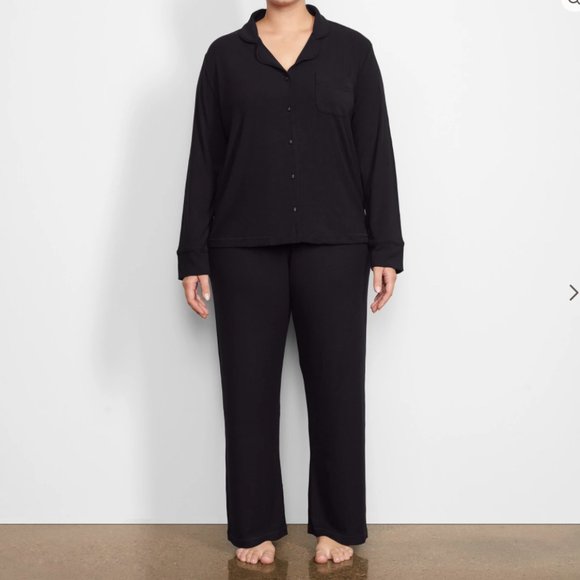 SKIMS Other - SKIMS Black Onyx Ribbed PJ Sleep Set M